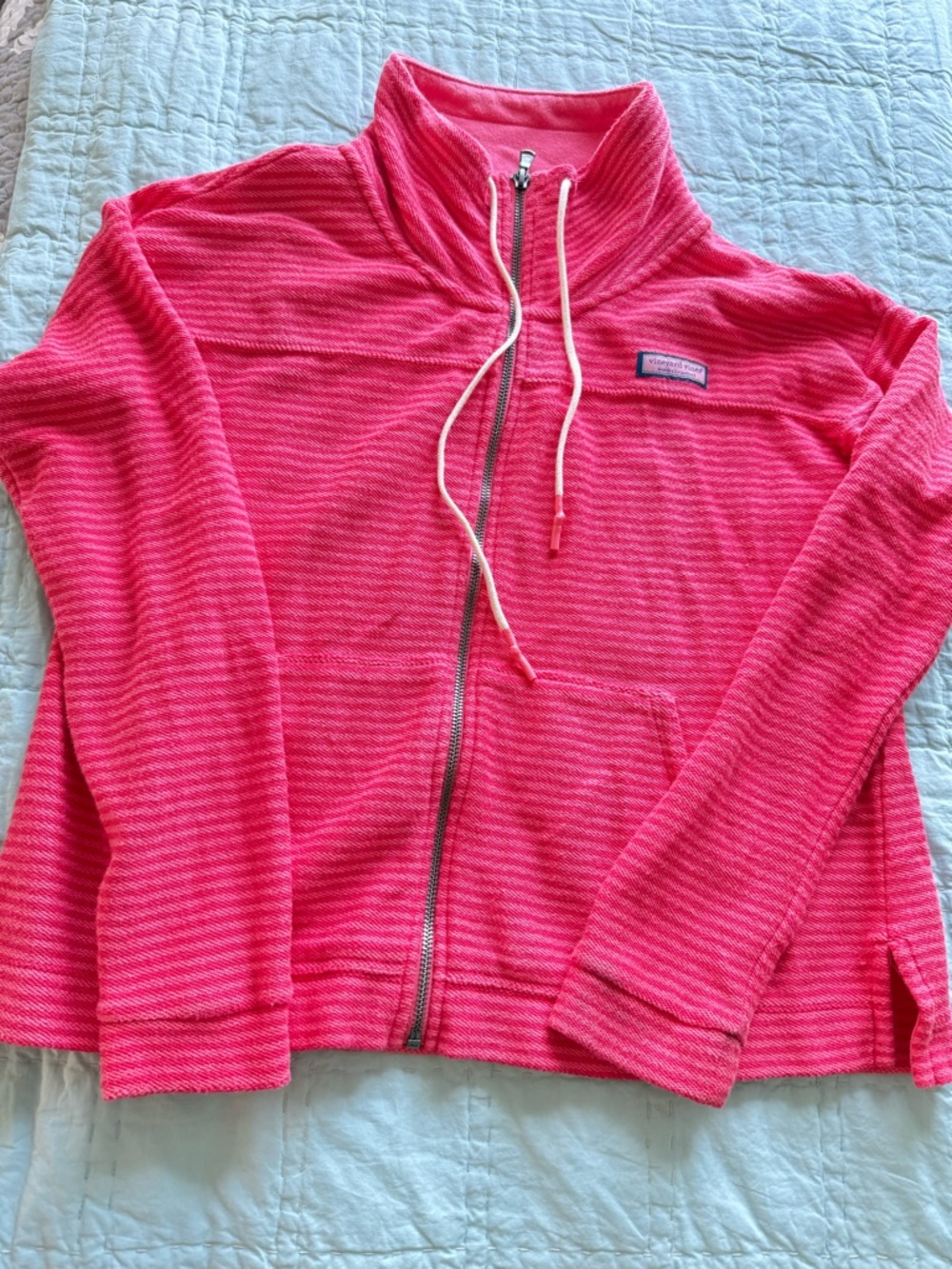 Vineyard Vines Pink Full Zip Sweatshirt Women’s XS | Preppy Cozy Layer